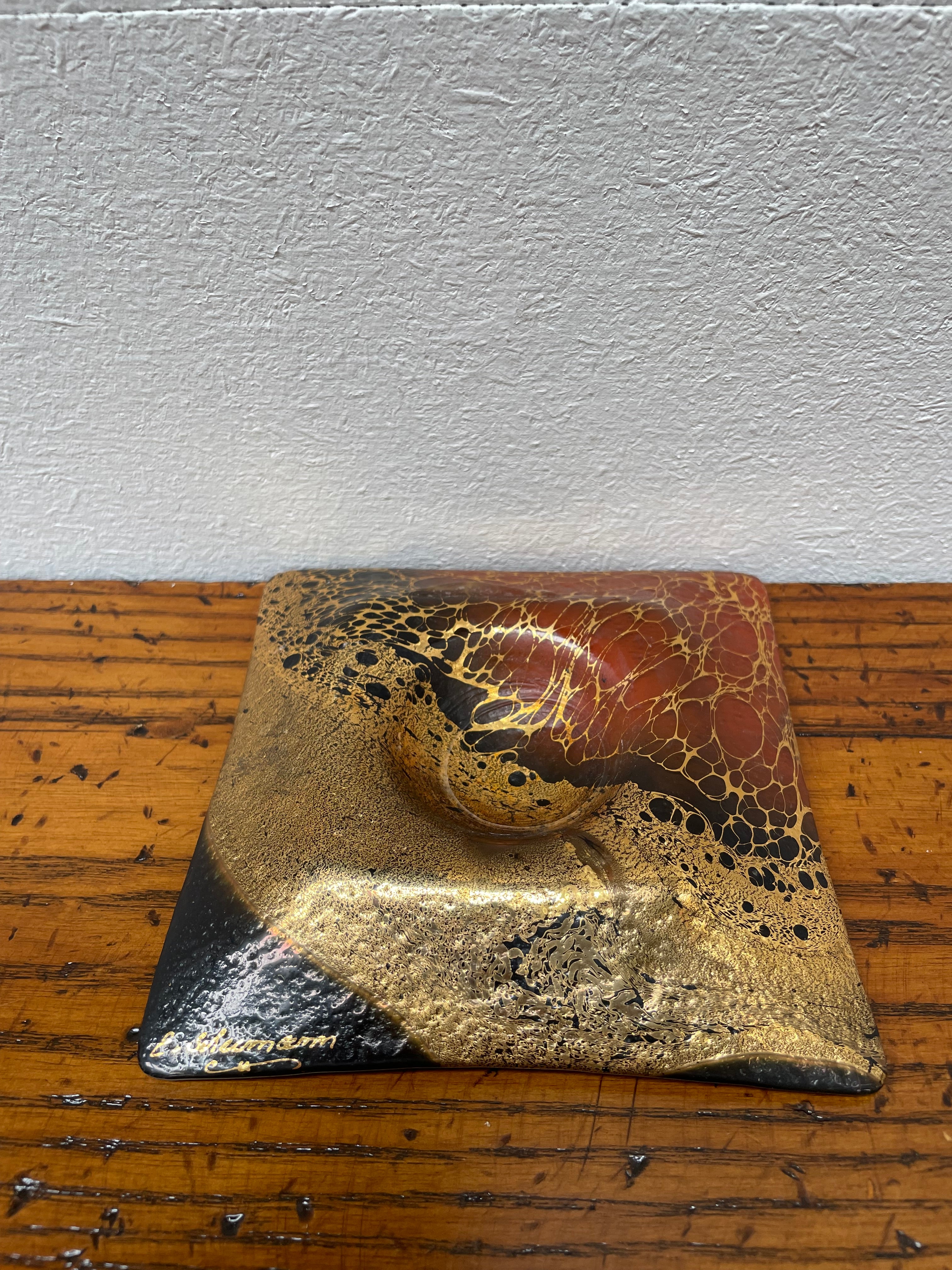 Art Glass Pin Tray Signed Eveline Schumann | Antique & Vintage | Moonee Ponds Antiques | Australia Wide Delivery