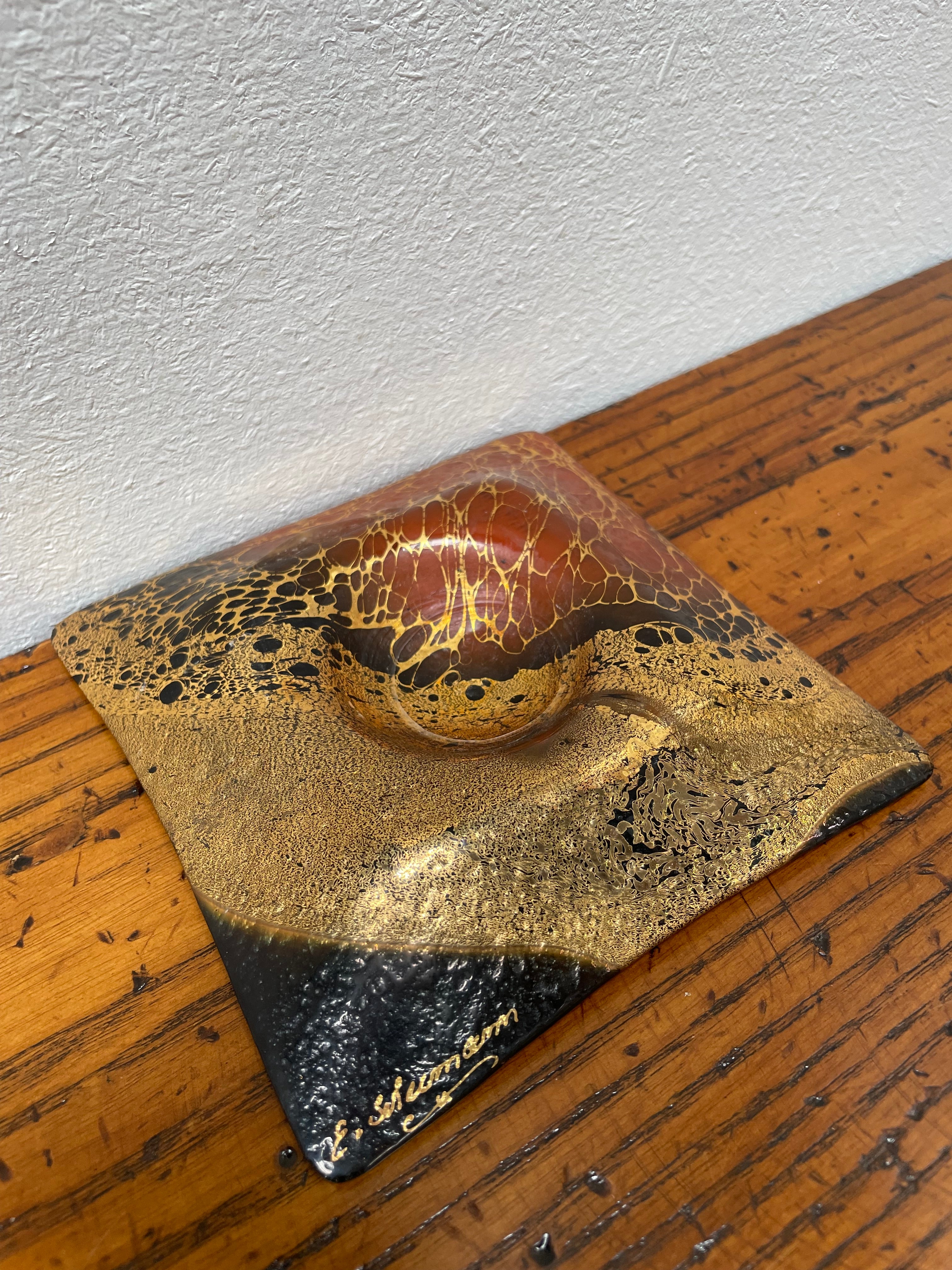 Art Glass Pin Tray Signed Eveline Schumann | Antique & Vintage | Moonee Ponds Antiques | Australia Wide Delivery