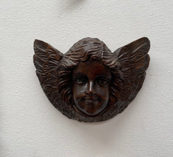 Vintage Cherub Timber Wall Plaque | Antique & Vintage | Moonee Ponds Antiques | Australia Wide Delivery