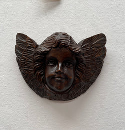Vintage Cherub Timber Wall Plaque | Antique & Vintage | Moonee Ponds Antiques | Australia Wide Delivery