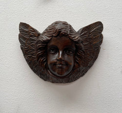 Vintage Cherub Timber Wall Plaque | Antique & Vintage | Moonee Ponds Antiques | Australia Wide Delivery