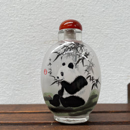 Hand Painted Vintage Chinese Snuff Bottles Featuring Panda's