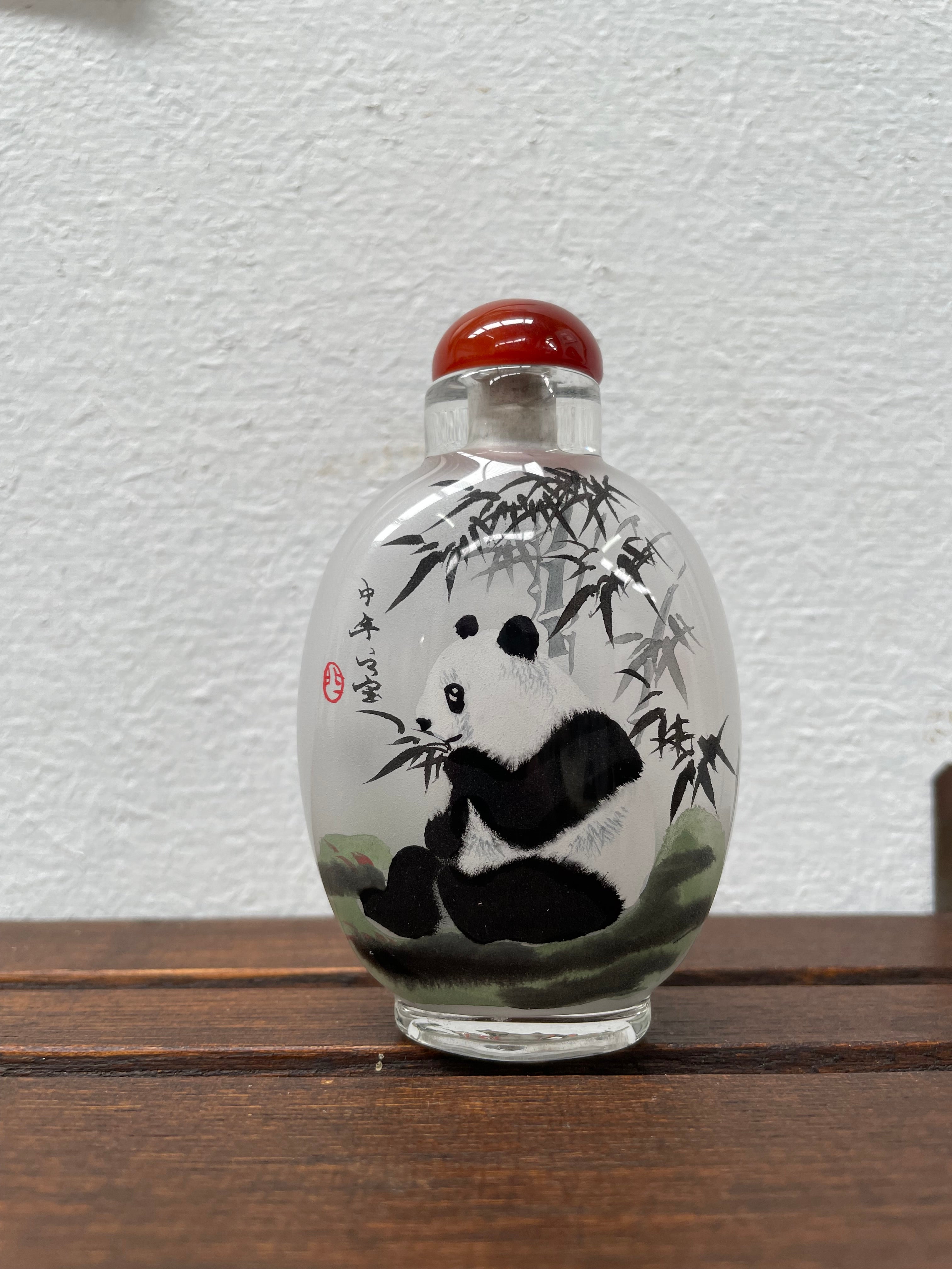 Hand Painted Vintage Chinese Snuff Bottles Featuring Panda's | Antique & Vintage | Moonee Ponds Antiques | Australia Wide Delivery