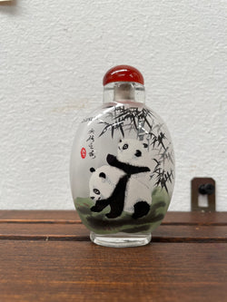Hand Painted Vintage Chinese Snuff Bottles Featuring Panda's | Antique & Vintage | Moonee Ponds Antiques | Australia Wide Delivery