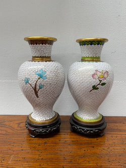 Pair Of Vintage Decorative Chinese Cloisonne Vases | Antique & Vintage | Moonee Ponds Antiques | Australia Wide Delivery