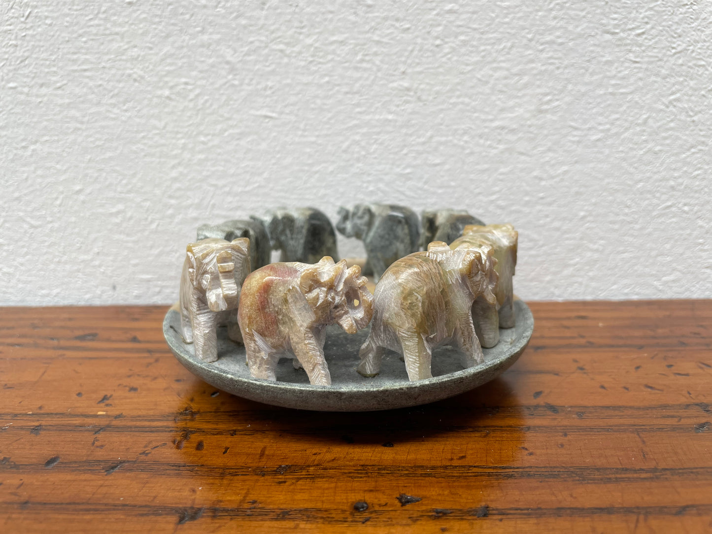 Carved Stone Circle Of Elephants Moonee Ponds Antiques