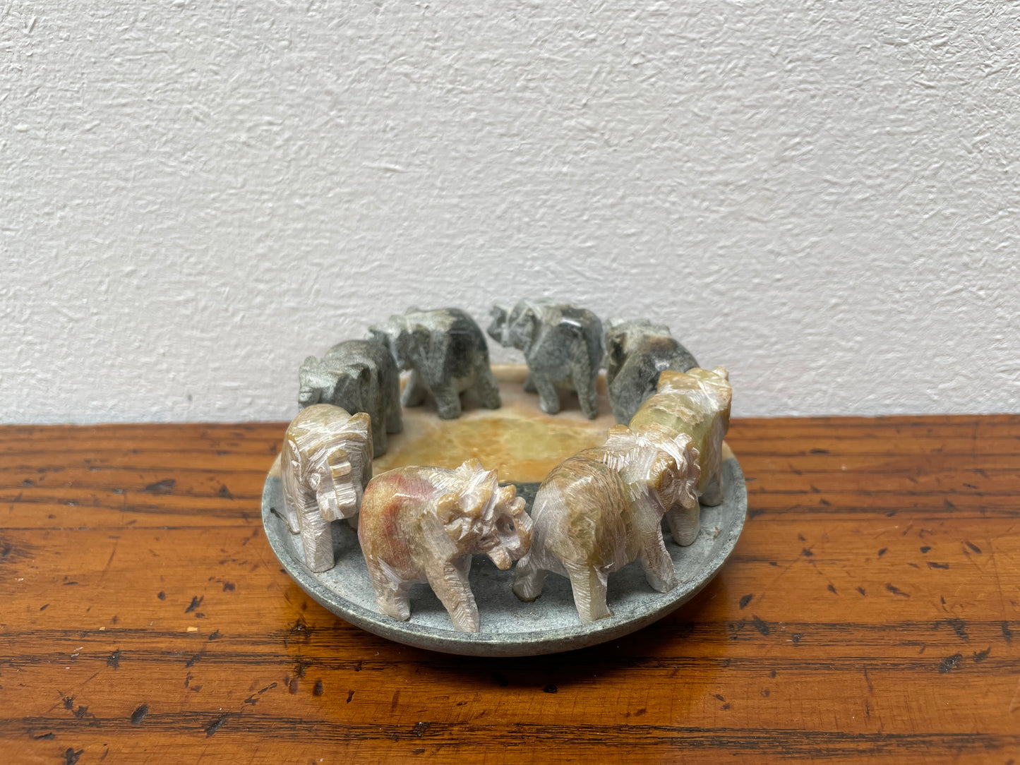 Carved Stone Circle Of Elephants Moonee Ponds Antiques