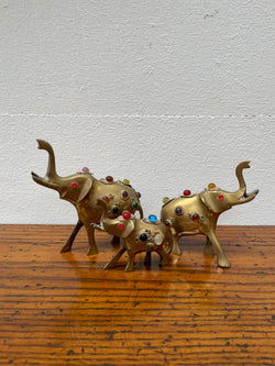 Vintage Group 3 Ornamental Brass Elephants | Antique & Vintage | Moonee Ponds Antiques | Australia Wide Delivery