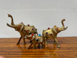 Vintage Group 3 Ornamental Brass Elephants | Antique & Vintage | Moonee Ponds Antiques | Australia Wide Delivery