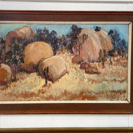 Fabulous Mid Century Australian Oil on Board Landscape