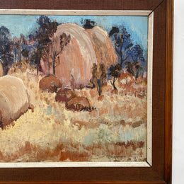 Fabulous Mid Century Australian Oil on Board Landscape