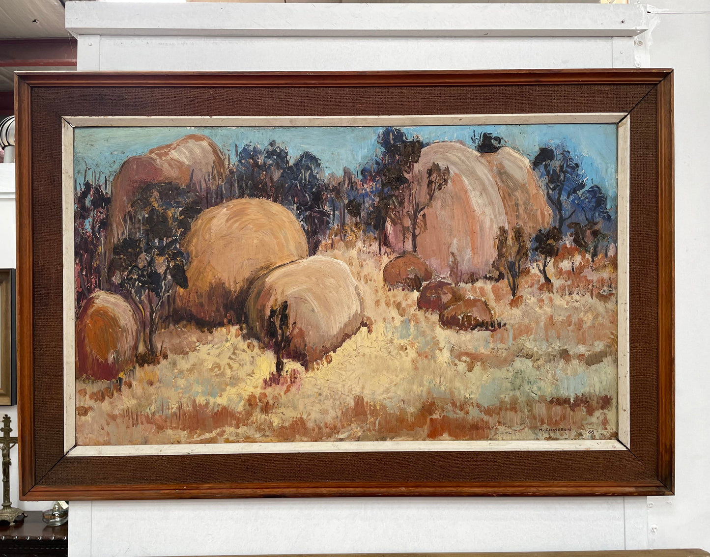 Fabulous Mid Century Australian Oil on Board Landscape