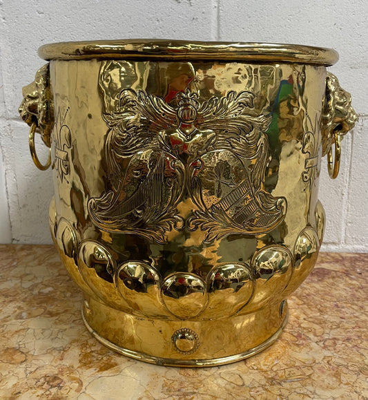 Impressive Large Antique Polished Brass Jardiniere