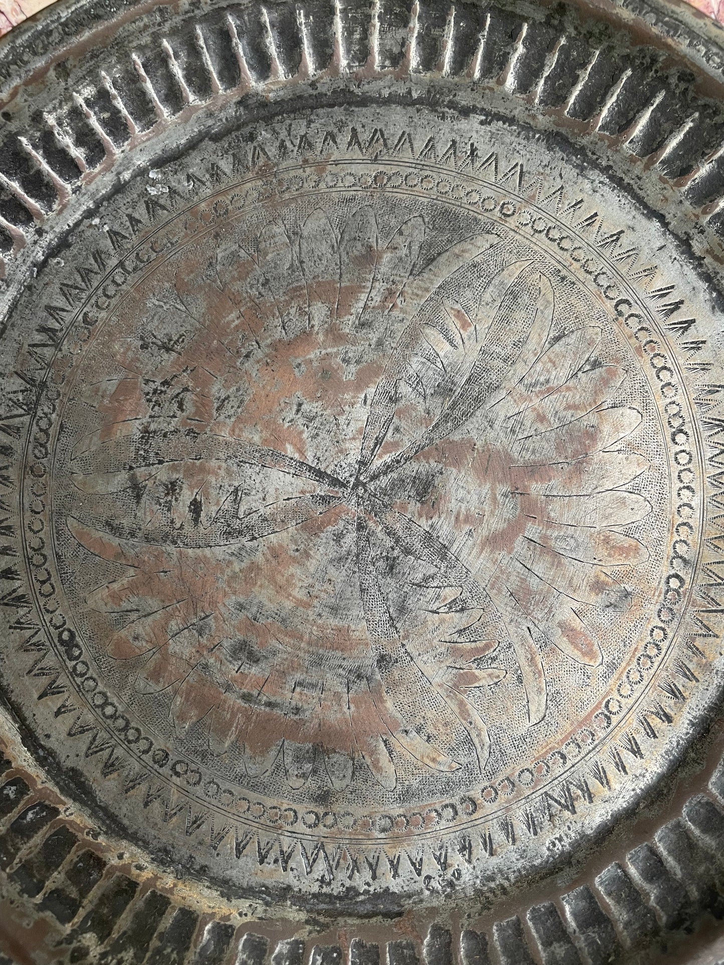 Antique Persian Patterned Copper Salver