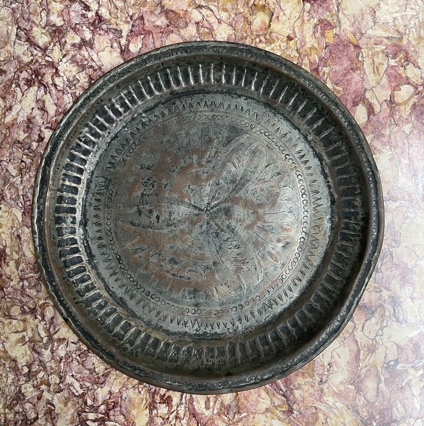 Antique Persian Patterned Copper Salver