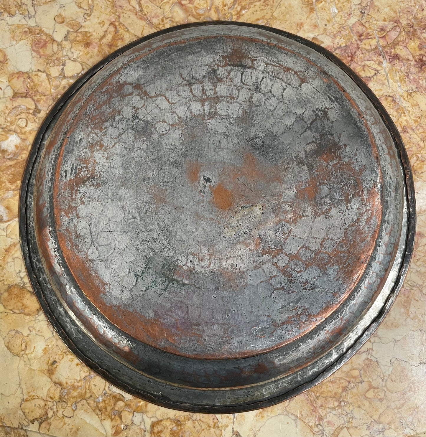 Antique Persian Hand Beaten Copper Bowl