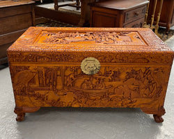 Nicely Carved Camphor Wood Chest | Antique & Vintage | Moonee Ponds Antiques | Australia Wide Delivery