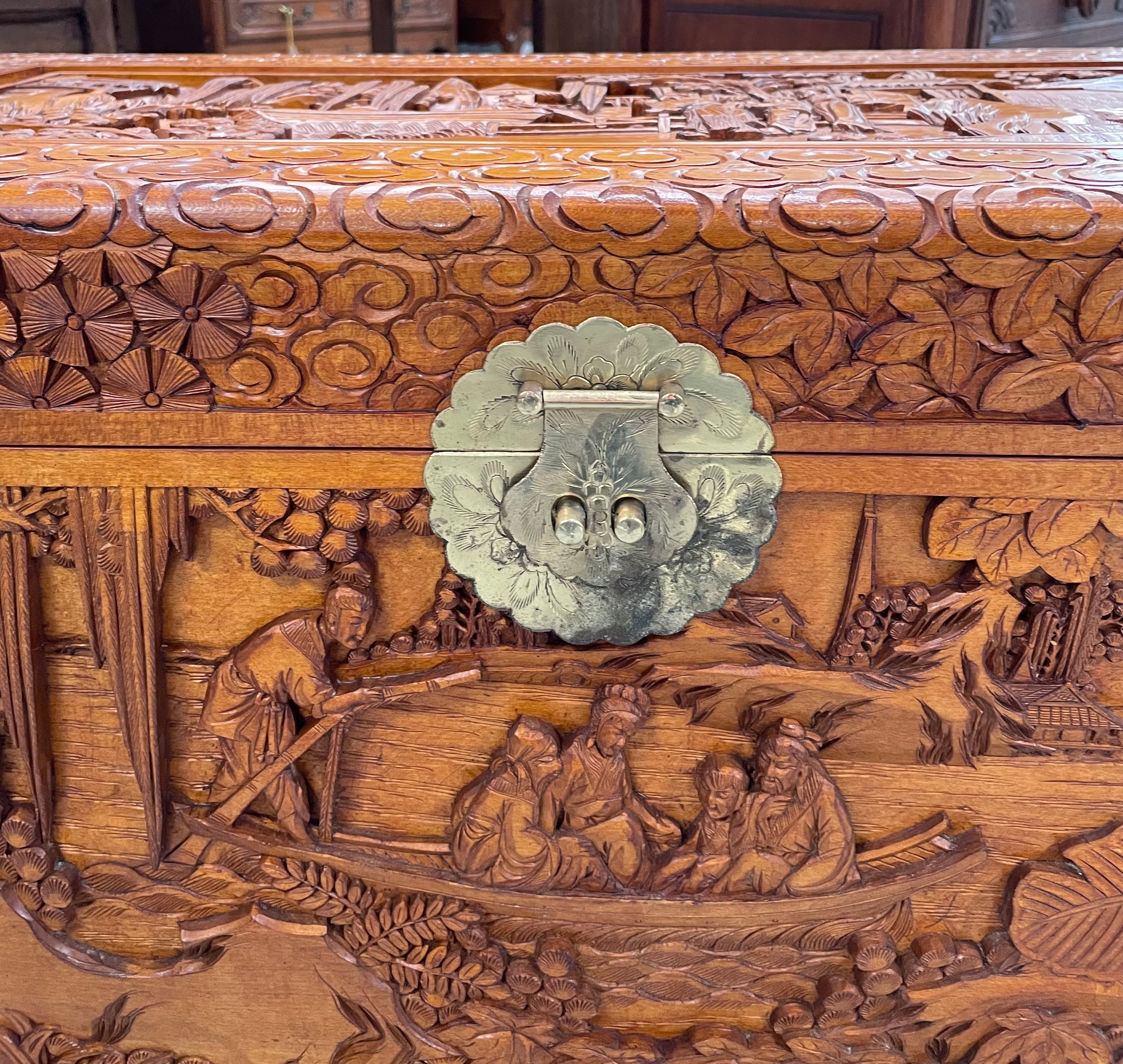 Nicely Carved Camphor Wood Chest | Antique & Vintage | Moonee Ponds Antiques | Australia Wide