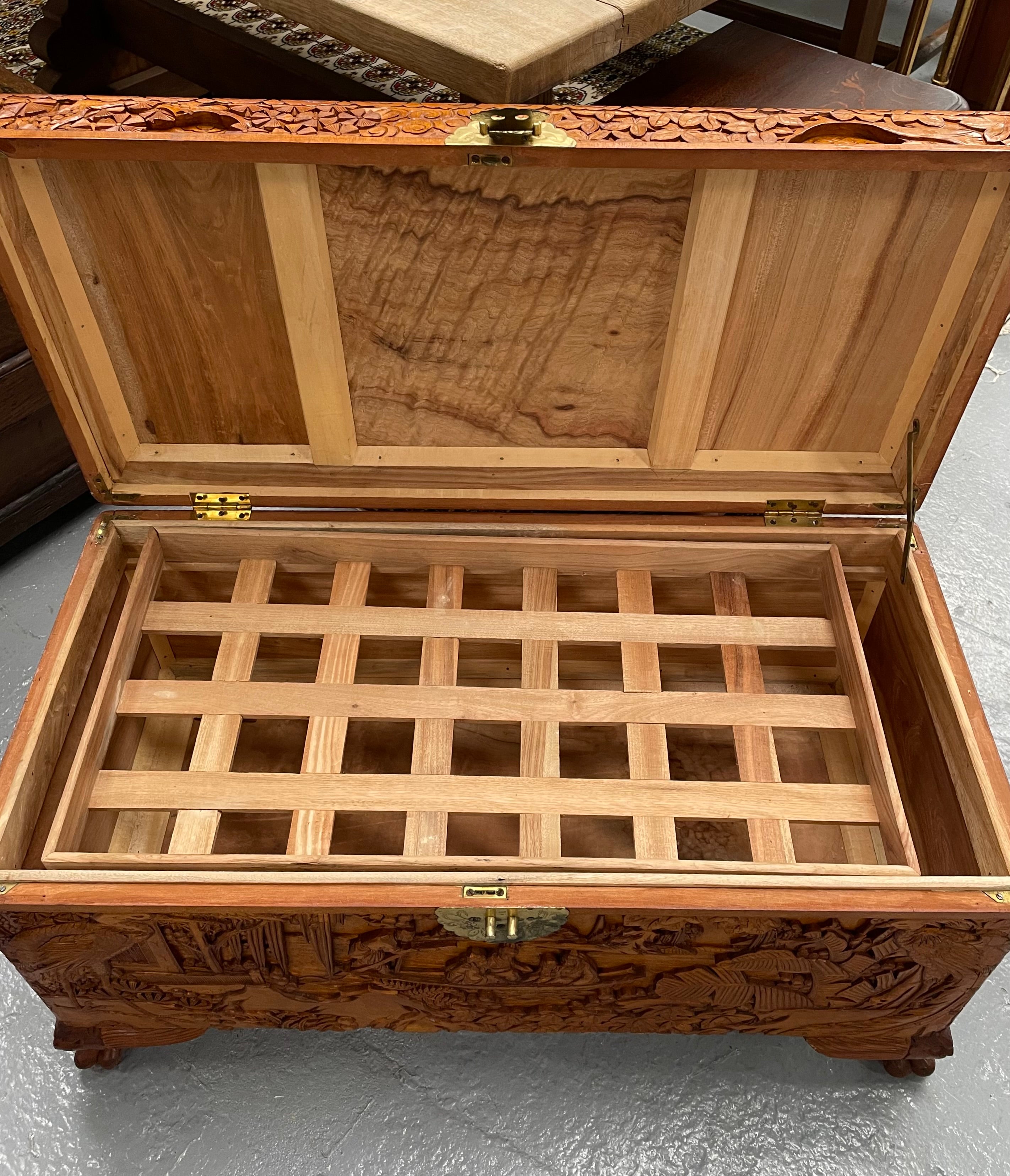 Nicely Carved Camphor Wood Chest | Antique & Vintage | Moonee Ponds Antiques | Australia Wide