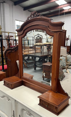 French Louis XVI Style Walnut Mirror & Drawers | Antique & Vintage | Moonee Ponds Antiques | Australia Wide Delivery
