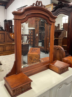 French Louis XVI Style Walnut Mirror & Drawers | Antique & Vintage | Moonee Ponds Antiques | Australia Wide Delivery