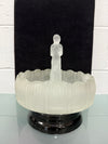 Art Deco Frosted Float Vase With Standing Lady On Black Base | Antique & Vintage | Moonee Ponds Antiques | Australia Wide Delivery