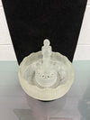 Art Deco Frosted Float Vase With Standing Lady On Black Base | Antique & Vintage | Moonee Ponds Antiques | Australia Wide Delivery