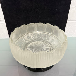Art Deco Frosted Float Vase With Standing Lady On Black Base