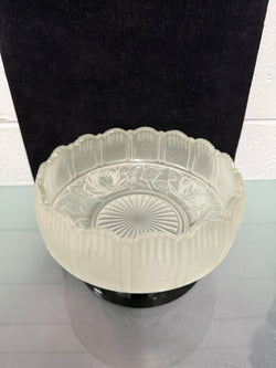 Art Deco Frosted Float Vase With Standing Lady On Black Base | Antique & Vintage | Moonee Ponds Antiques | Australia Wide Delivery