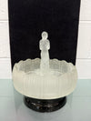 Art Deco Frosted Float Vase With Standing Lady On Black Base | Antique & Vintage | Moonee Ponds Antiques | Australia Wide Delivery