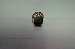 Vintage heavy Silver Ring With Nephrite Jade | Antique & Vintage | Moonee Ponds Antiques | Australia Wide Delivery