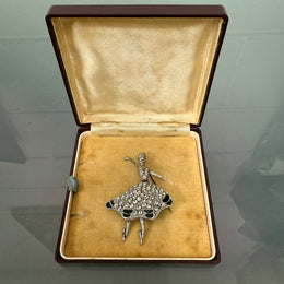 Pretty Vintage Silver Metal Ballerina Brooch