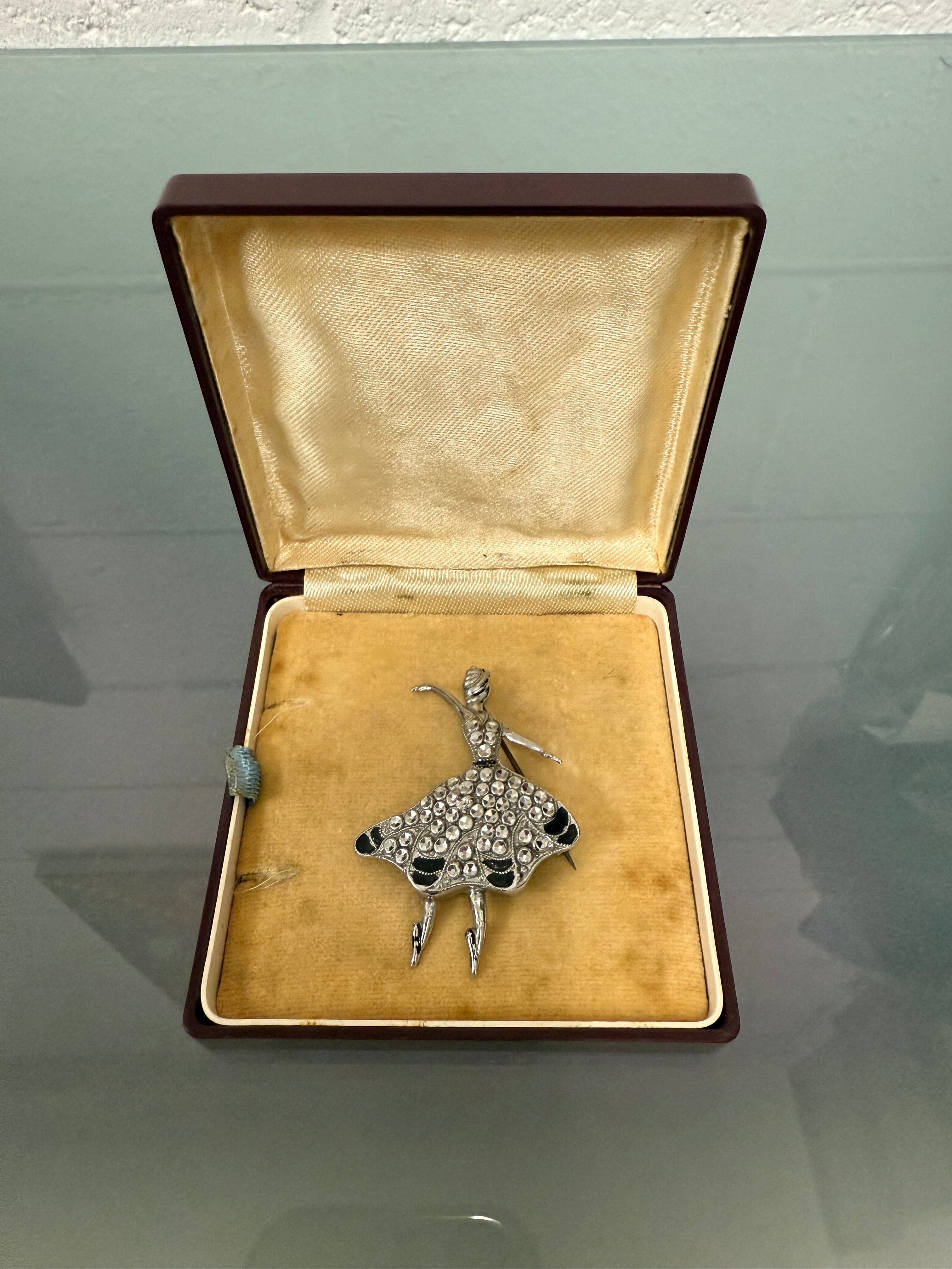 Pretty Vintage Silver Metal Ballerina Brooch | Antique & Vintage | Moonee Ponds Antiques | Australia Wide