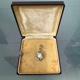 Silver & Mabe Pearl With Zircons Charm