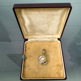 Silver & Mabe Pearl With Zircons Charm