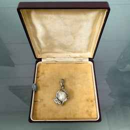 Silver & Mabe Pearl With Zircons Charm