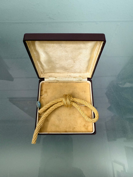 Vintage Christian Dior Rope Knot Gilded Brooch