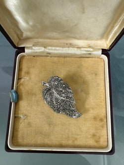 Vintage Marcasite Leaf Brooch | Antique & Vintage | Moonee Ponds Antiques | Australia Wide Delivery