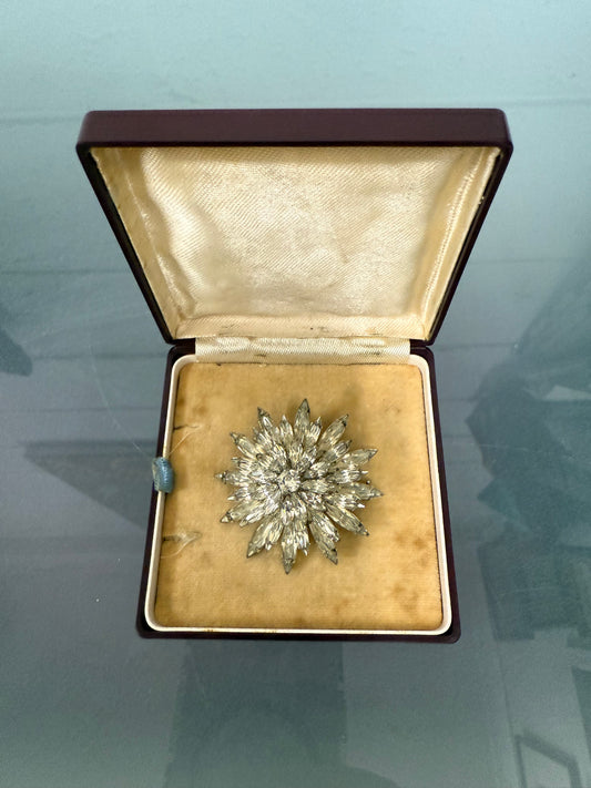 Vintage Rhinestone Starburst Brooch