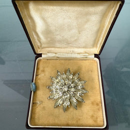 Vintage Rhinestone Starburst Brooch