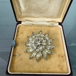 Vintage Rhinestone Starburst Brooch