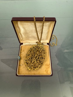Stunning Vintage Czech Multi Stone Pendant & Chain | Antique & Vintage | Moonee Ponds Antiques | Australia Wide Delivery