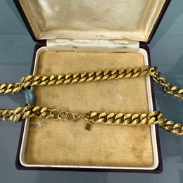 Vintage "Monet" Heavy Gold Plated Curb Link Neck Chain