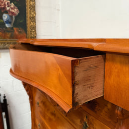 Antique Victorian Huon Pine Bedroom Suite Includes Dressing Table, Wardrobe & Chest of Drawers