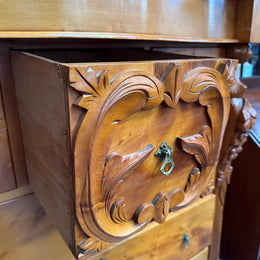 Antique Victorian Huon Pine Bedroom Suite Includes Dressing Table, Wardrobe & Chest of Drawers