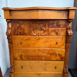 Antique Victorian Huon Pine Bedroom Suite Includes Dressing Table, Wardrobe & Chest of Drawers