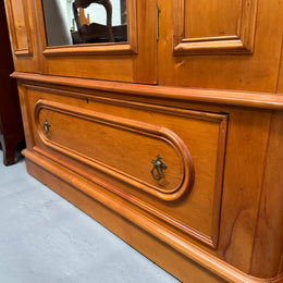 Antique Victorian Huon Pine Bedroom Suite Includes Dressing Table, Wardrobe & Chest of Drawers