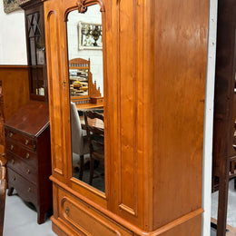 Antique Victorian Huon Pine Bedroom Suite Includes Dressing Table, Wardrobe & Chest of Drawers