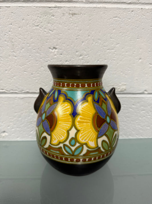 Hand Painted Gouda Vase Signed "Madeleine"