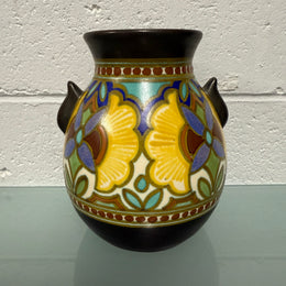 Hand Painted Gouda Vase Signed "Madeleine"